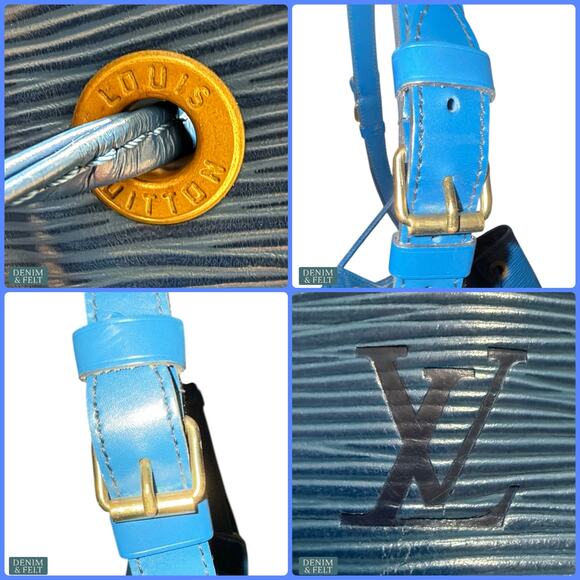 Louis Vuitton Toledo Blue Epi Noé Bucket Shoulder Bag Vintage Leather Drawstring - Picture 14 of 16